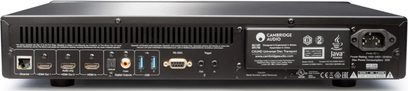 Lecteur Blu-ray 4K Cambridge Audio CXUHD, face arrière, vue de dessus, connectique audio/vidéo, ports USB et réseau