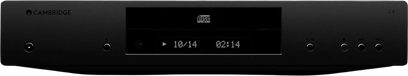 Lettore CD hi-fi Cambridge Audio CXC V2 nero vista frontale con display centrale e comandi sul pannello frontale