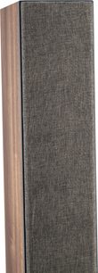 Diffusore da pavimento Davis Acoustics Krypton 9 Classik noce, vista parziale angolata, pannello laterale in legno di noce, frontale in tessuto grigio