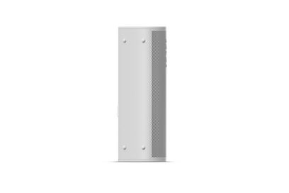 Sonos Roam Lunar White Bluetooth speaker, front view, vertical rectangular shape, perforated grill, white