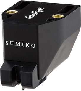 Sort mat Sumiko Amethyst vinylpickup-enhed, kompakt rektangulært kabinet, diamantspids, forgyldte stik