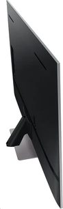 Samsung QE85QN85A TV, profil, svart flatskjerm, smal ramme, trekantformet metallstativ