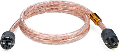 Audio kabel iFi Audio NOVA z pletené mědi v růžové barvě s černými konektory na koncích