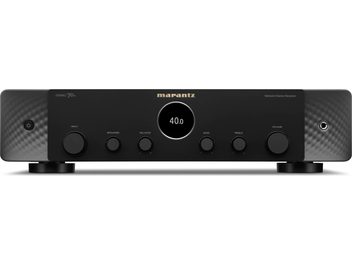 Ενισχυτής hi-fi στέρεο Marantz Stereo 70 μαύρος, ματ μαύρη πρόσοψη, επιχρωμιωμένα κουμπιά, λευκές επιγραφές