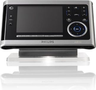 Philips Pronto TSU9600 sort universal fjernbetjening, set forfra, LCD-skærm, knapper og kontrolhjul