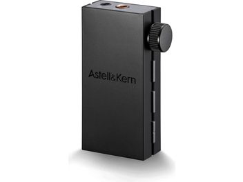 Tragbarer Audio-Wandler Astell&Kern AK-HB1 in mattschwarz, rechteckige Form, Drehknopf und Anschlüsse an der Seite