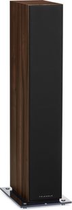 Diffusore da pavimento Triangle Antal serie EZ in legno di castagno, vista frontale, cabinet in legno scuro, baffle nero con altoparlanti