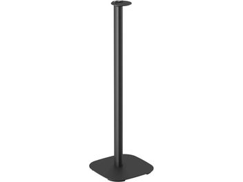 Black Vogel's SFS 4113 speaker stand, with slender column, square base with rounded corners and round top plate