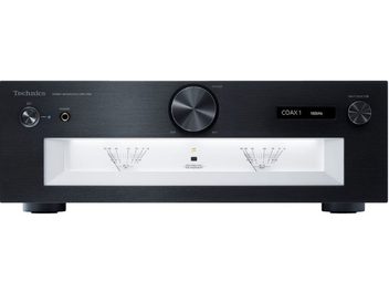 Amplificator hi-fi stereo Technics SU-G700M2E-K negru, față din aluminiu perlat, butoane, afișaj, vumetre