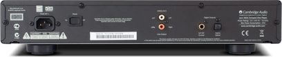 Cambridge Audio Azur 350C sort CD-afspiller, bagside, audio- og digitale tilslutninger, tænd/sluk-knap