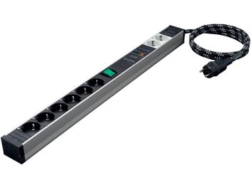 Πολύπριζο Inakustik Reference Power Bar AC-2502-SF8 1,5m, 6 πρίζες, ανοδιωμένο αλουμίνιο σε σκούρο γκρι, λιτό και ανθεκτικό