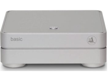 ClearAudio Basic V2 förförstärkare silver, kompakt silverfärgat metallhölje med matt finish, enkel framsida, ren design