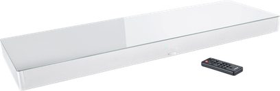 Sounddeck Canton Smart Sounddeck 100 bianco opaco con piano in vetro e telecomando nero frontale