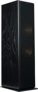 Klipsch RF-7 III siyah sütun hoparlör, ön görünüm, siyah ahşap kasası, dairesel hoparlörler, merkezde tweeter