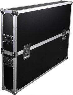 Power Acoustics Flight écran 50 SR ekran için siyah taşıma kasası, gümüş renkli takviyeler ve gömme tutma kollarıyla