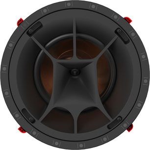 Głośnik sufitowy do zabudowy Klipsch PRO-180-RPC LCR czarny, centralny stożkowy tweeter, czerwone punkty montażowe