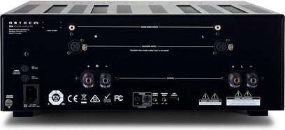 Ενισχυτής ισχύος Anthem STR Amplifier ασημί, μπροστινή όψη, μπροστινή άποψη, συνδέσεις και χειριστήρια, ασημί φινίρισμα
