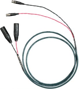 Audiokabel mit XLR- und 3,5-mm-Klinkensteckern, grüner und roter Ummantelung, von der Marke Cardas, Modell Parsec Kopfhörer 2 m