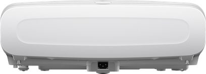 Epson EB-QB1000 wit, vooraanzicht, glad oppervlak, centrale connector aan de onderkant, afgeronde hoeken, egale kleur