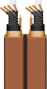 To Wireworld Electra 7 2M netledninger, sort kappe, orange stik, oprullede, set forfra