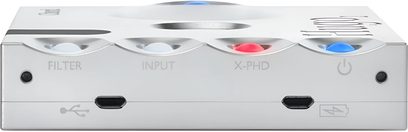 Tragbarer Audio-Wandler Chord Electronics Hugo 2 Silber mit Filteranschlüssen, Eingang, X-PHD und Stromversorgung