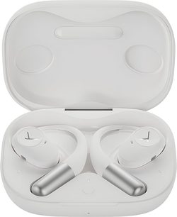 Auriculares inalámbricos Beyerdynamic Amiron 200 blancos, plástico y metal, ganchos para la oreja, estuche de carga abierto vista superior