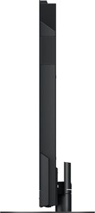 Televizor Panasonic TV-55Z95AEG s vysokým rozlišením, pohled z pravé strany, černá obrazovka, černý stojan, tenký design