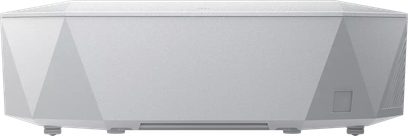 Projetor Epson EH-QL7000 branco, vista frontal, forma retangular, superfície lisa, pés visíveis, painel frontal plano