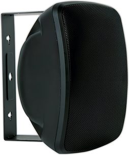 Зовнішня акустична система ArtSound ASW45.2 чорного кольору, заокругленої прямокутної форми, з фронтальною решіткою та металевим настінним кріпленням