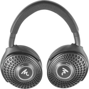 Auriculares hi-fi Focal Bathys MG grises, vista frontal, diademas anchas y copas redondas con motivo perforado gris oscuro