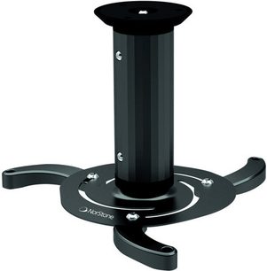 Norstone Proje-S loftbeslag til projektor, sort, cylindrisk, rund base, 3 buede arme, synlige skruer