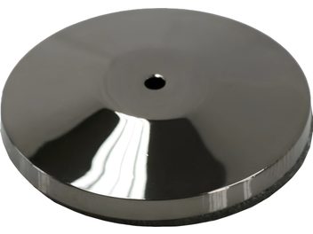 Contropunta universale CPU660B Real Cable in metallo cromato lucido, forma circolare concava con foro centrale nero