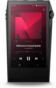Audiophile grotuvas Astell&Kern SP3000M, stačiakampis ekranas, matoma muzikos sąsaja, ratukinis mygtukas dešinėje pusėje
