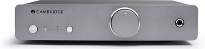 Cambridge Audio Alva Duo sølvfarget phono-forforsterker, frontvisning med knapper og justeringsbryter på grå frontpanel