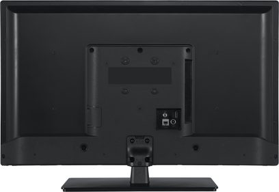 Panasonic højdefinitions-tv TB-32S45AEZ, bagsidevisning, sort overflade, synlige tilslutninger, centralt stativ