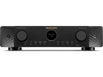 Amplificatore audio video Marantz CINEMA 70s Serie 2 nero, pannello frontale con display centrale, due manopole e porta USB