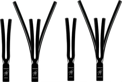 Siyah Audioquest Rocket 88 SBW kablo kılıfları, AMP END ve SPEAKER END işaretli 4’lü manşon seti