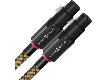 Audio kabel Wireworld Gold Eclipse 10 XLR analogový, délka 0,75 m, černé válcové konektory, černé a zlaté opletení, detailní pohled