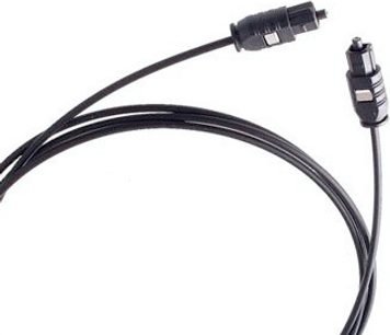 Sort HCS Initial Optique digital optisk kabel, Toslink-stik, nærbillede af kabelenden