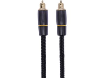 Câble optique Enova HIFI Gaia OPTICAL noir tressé avec deux connecteurs dorés vus de face