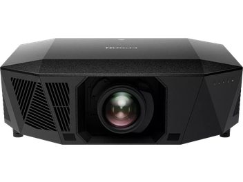 Epson EH-QL7000 noir, vue frontale, lentille centrale, grilles d'aération latérales, boutons sur le côté droit