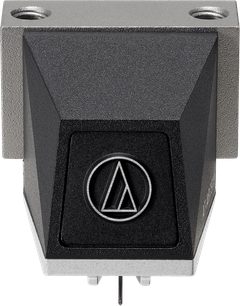 Celulă pentru pick-up hi-fi Audio Technica AT-ART9XI față neagră și argintie cu logo central triunghiular