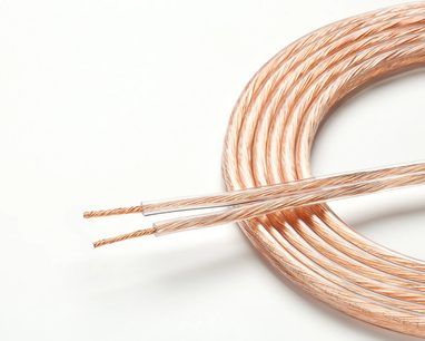 Taga Harmony TAVC-14 C snoet kobber lydkabel, rullet ud på hvid baggrund