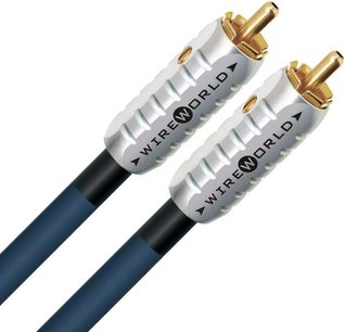 3 meter Wireworld Luna 8 RCA-kabler, forgyldte stik, blå og hvid kappe