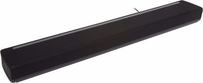 Yamaha YAS-306 sort soundbar, set forfra, aflang rektangulær form, mat sort overflade, sort gitter på forsiden