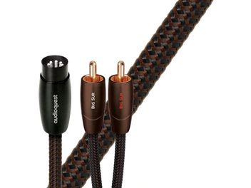 Audioquest Big Sur RCA/DIN 0.6m analog audio cable, copper RCA and DIN connectors, brown and black braided jacket