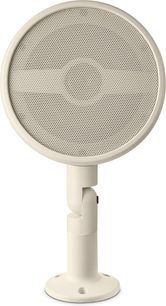 Buitenluidspreker Focal OD SAT 5 helder wit, ronde geperforeerde grille, cilindrische standaard, vooraanzicht
