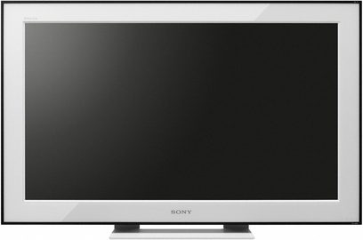 Sony KDL-40EX1 fladskærms-TV slukket, 40 tommer sort skærm, set forfra, lys gråt ramme