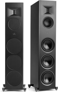 MartinLogan Motion XT F200 søjlehøjttaler i sort lak med 4 cirkulære højttalere og en rektangulær diskant