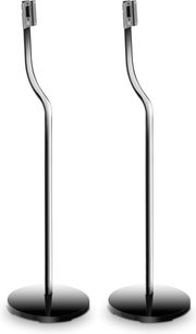 To sorte Focal Super Bird højttaler-stativer i sort metal, med buet form og rund sokkel, set forfra